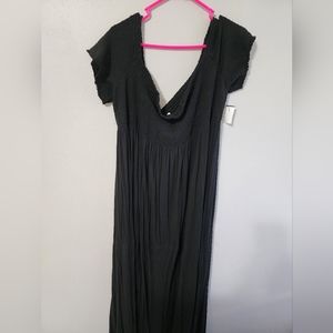 Maternity black empire waist dress